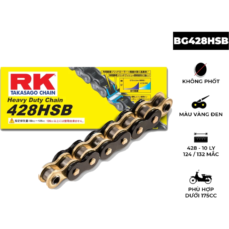 SÊN 428HSB - Xám Kim Loại - Vàng Đen (Black Gold)