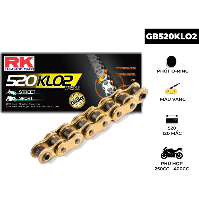 SÊN 520KLO2 - Xám Kim Loại - Vàng (Gold) - Vàng Đen (Black Gold)