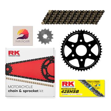 RK Chain - Nhông Sên Dĩa Honda CBR150R - Sên không phốt 428 HSB Vàng Đen (Black/Gold)